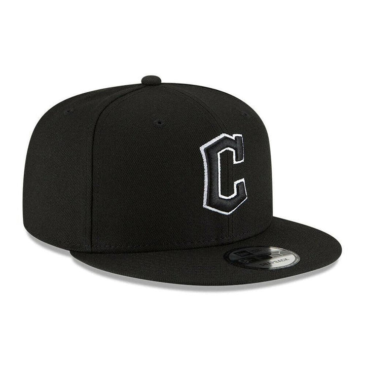 Cleveland Guardians New Era Black & White 9FIFTY Snapback Hat - Black - Triple Play Caps