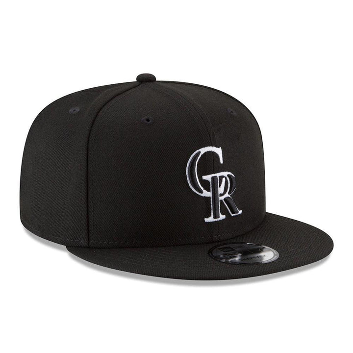 Colorado Rockies New Era Black & White 9FIFTY Snapback Hat - Black - Triple Play Caps