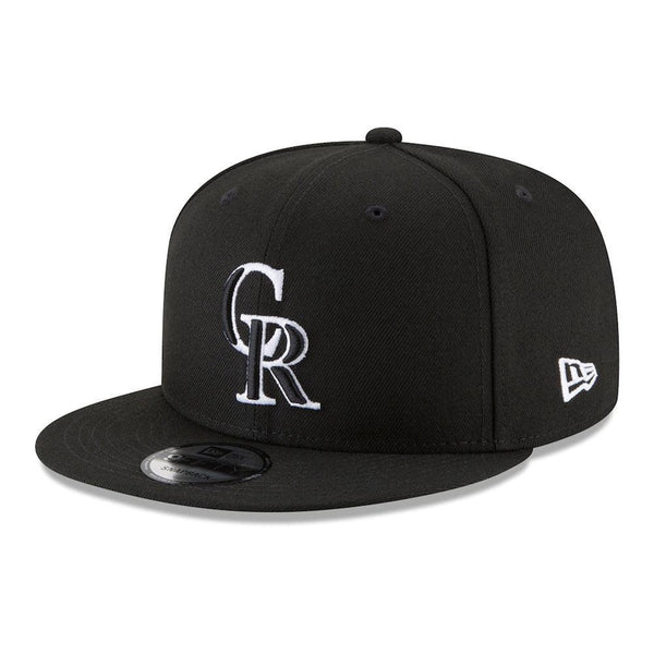 Colorado Rockies New Era Black & White 9FIFTY Snapback Hat - Black - Triple Play Caps