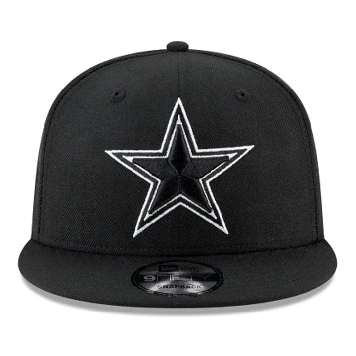 Dallas Cowboys New Era Black & White 9FIFTY Snapback Hat - Black - Triple Play Caps