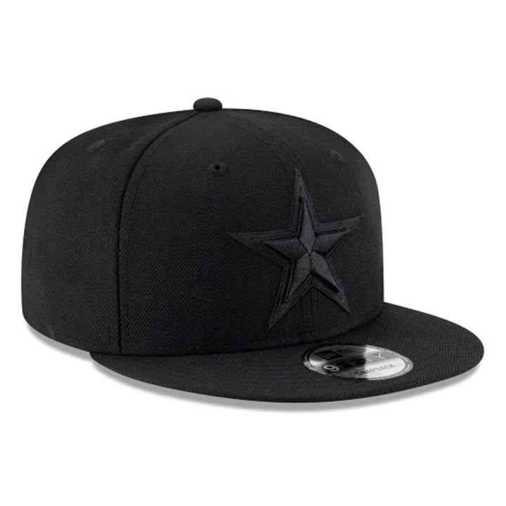 Dallas Cowboys New Era Black on Black 9FIFTY Snapback Hat - Black - Triple Play Caps