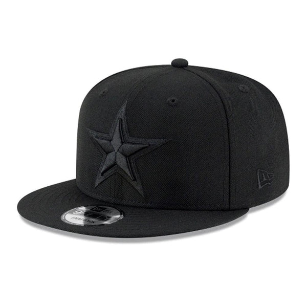 Dallas Cowboys New Era Black on Black 9FIFTY Snapback Hat - Triple Play Caps