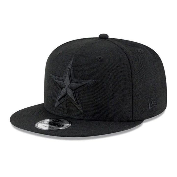 Dallas Cowboys New Era Black on Black 9FIFTY Snapback Hat - Triple Play Caps