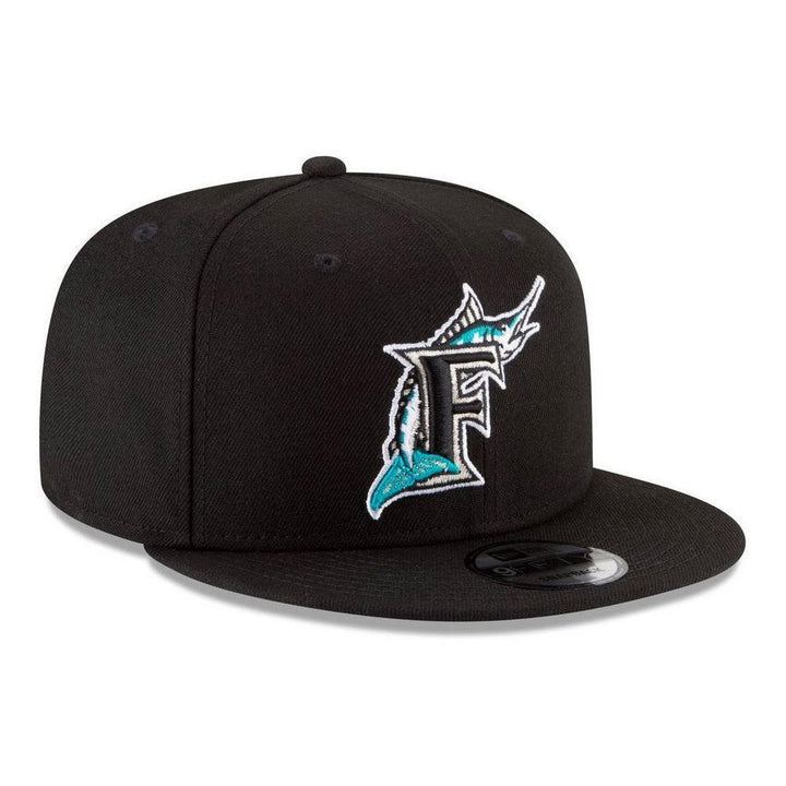 Florida Marlins New Era Team Color 9FIFTY Snapback Hat - Black - Triple Play Caps