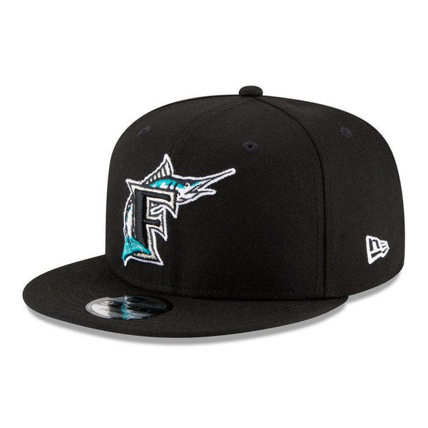 Florida Marlins New Era Team Color 9FIFTY Snapback Hat - Black - Triple Play Caps