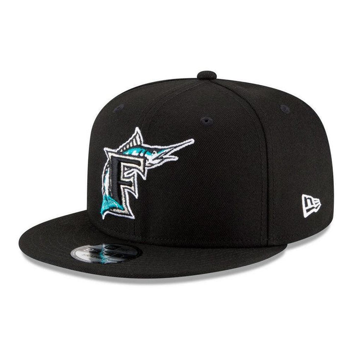 Florida Marlins New Era Team Color 9FIFTY Snapback Hat - Black - Triple Play Caps