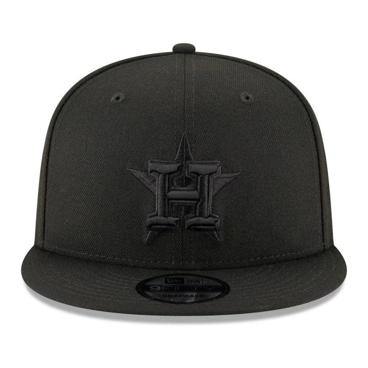 Houston Astros New Era Black on Black 9FIFTY Snapback Hat - Black - Triple Play Caps