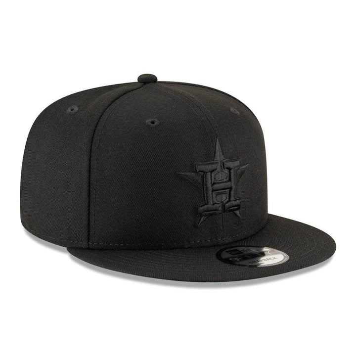 Houston Astros New Era Black on Black 9FIFTY Snapback Hat - Black - Triple Play Caps