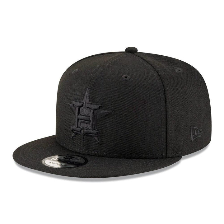 Houston Astros New Era Black on Black 9FIFTY Snapback Hat - Black - Triple Play Caps