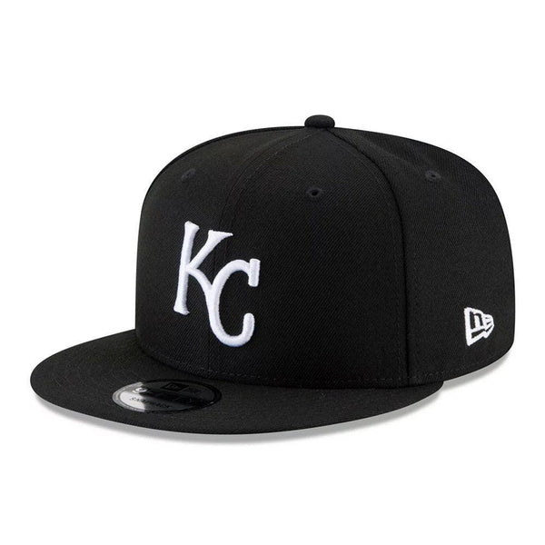 Kansas City Royals New Era Black & White 9FIFTY Snapback Hat - Black - Triple Play Caps