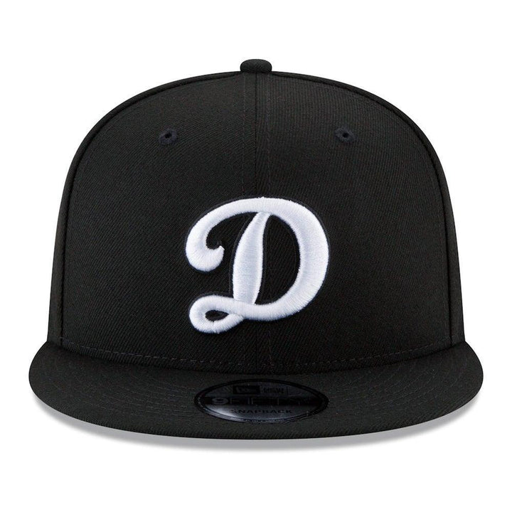 Los Angeles Dodgers New Era "D" Logo Black & White 9FIFTY Snapback Hat - Black - Triple Play Caps