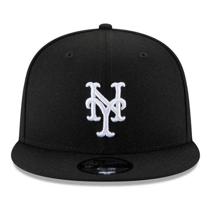 New York Mets New Era Black & White 9FIFTY Snapback Hat - Black - Triple Play Caps