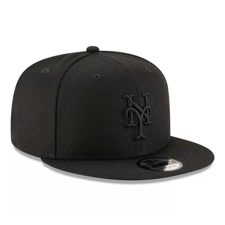 New York Mets New Era Black on Black 9FIFTY Snapback Hat - Black - Triple Play Caps