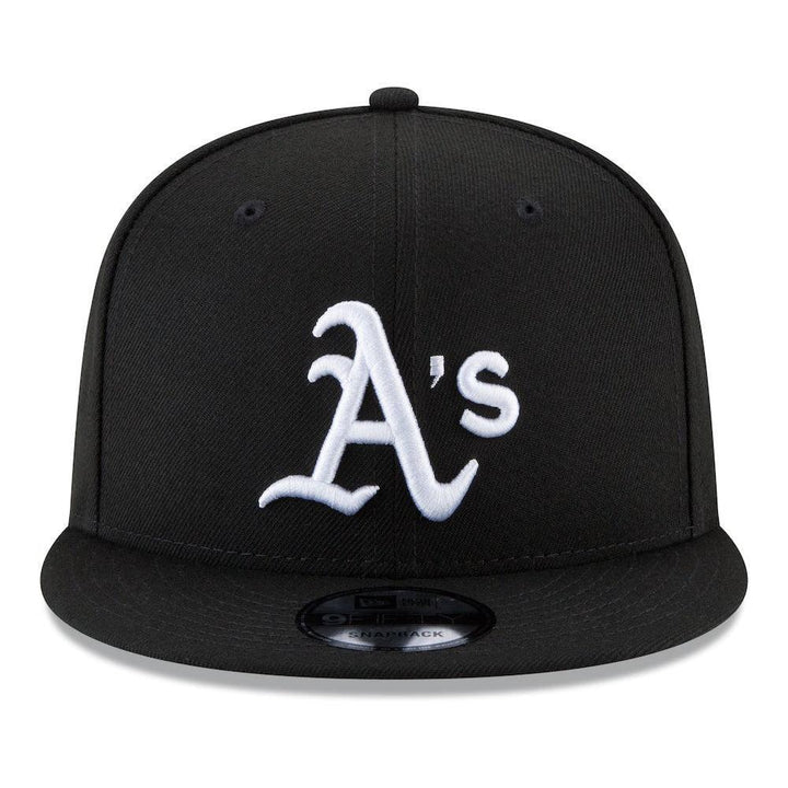 Oakland Athletics New Era Black & White 9FIFTY Snapback Hat - Black - Triple Play Caps