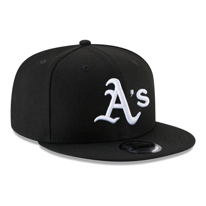 Oakland Athletics New Era Black & White 9FIFTY Snapback Hat - Black - Triple Play Caps
