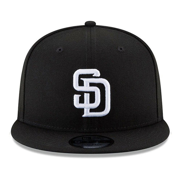 San Diego Padres New Era Black & White 9FIFTY Snapback Hat - Triple Play Caps