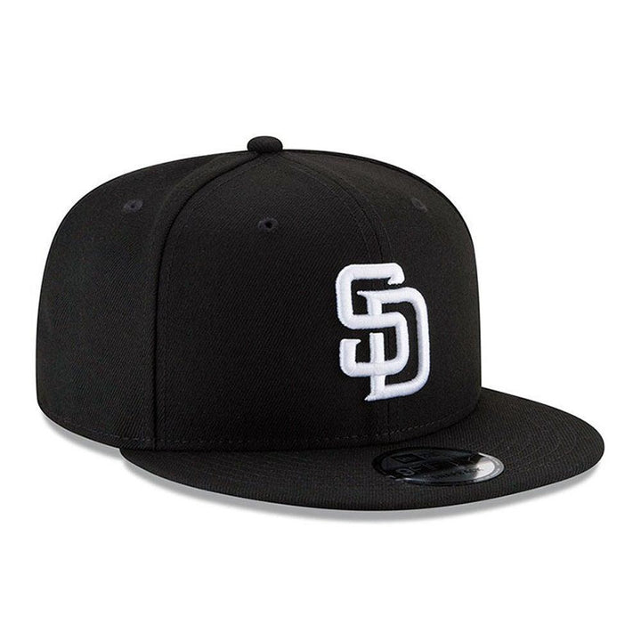 San Diego Padres New Era Black & White 9FIFTY Snapback Hat - Black - Triple Play Caps
