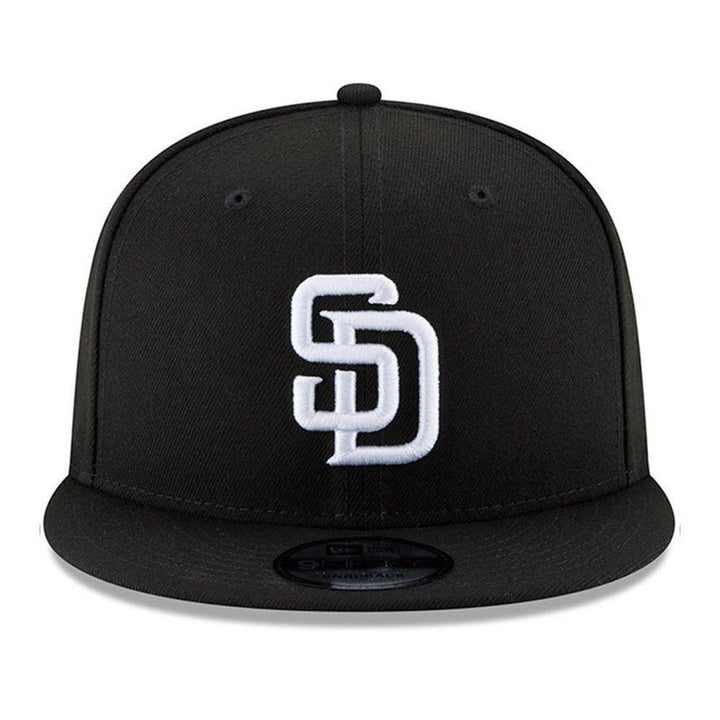 San Diego Padres New Era Black & White 9FIFTY Snapback Hat - Black - Triple Play Caps