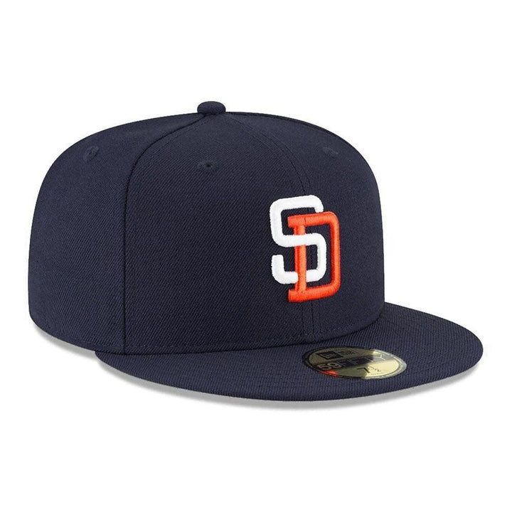 San Diego Padres New Era Cooperstown Collection Logo 59FIFTY Fitted Hat - Navy - Triple Play Caps