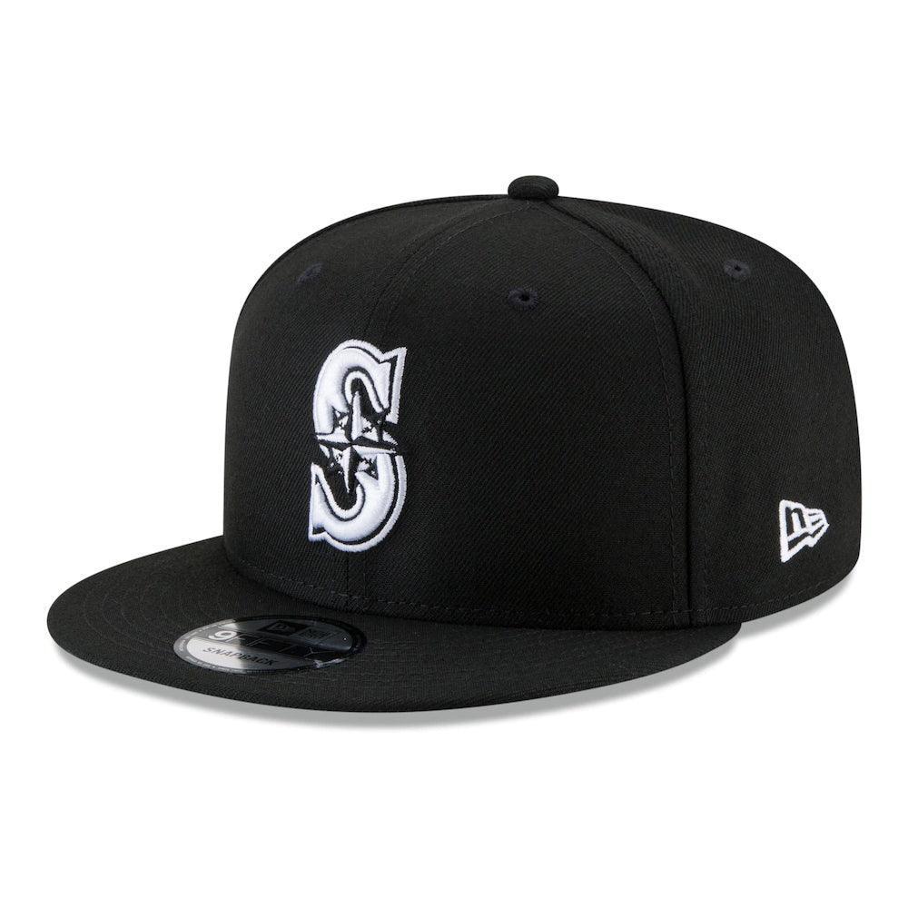 Seattle Mariners New Era Black & White 9FIFTY Snapback Hat - Black ...